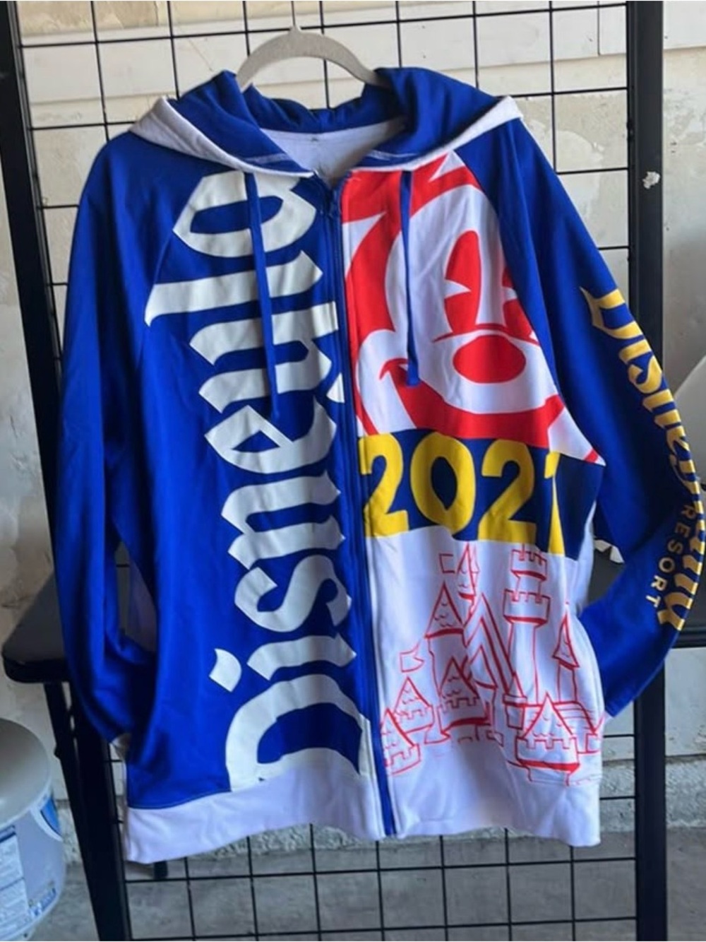 Disney 2021 Blue & White Zip-Up Hoodie